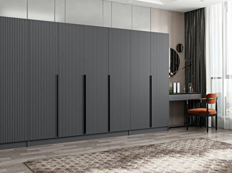 Kale Plus 8 Mebran Kapaklı 2Ç Dolap Antrasit Mebran 210CM