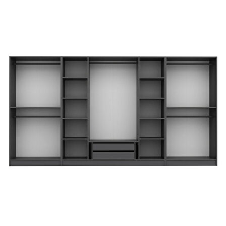 Kale Plus 8 Mebran Kapaklı 2Ç Dolap Antrasit Mebran 210CM