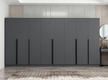 Kale Plus 8 Mebran Kapaklı 4Ç Dolap Antrasit Mebran 210CM