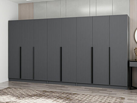 Kale Plus 8 Mebran Kapaklı 4Ç Dolap Antrasit Mebran 210CM