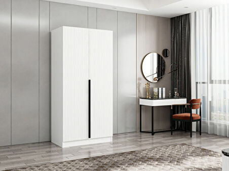 Kale Plus 2 Mebran Kapaklı Dolap Beyaz Mebran 210CM