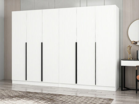 Kale Plus 6 Mebran Kapaklı 4Ç Dolap Beyaz Mebran 210CM