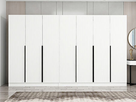 Kale Plus 7 Mebran Kapaklı 4Ç Dolap Beyaz Mebran 210CM