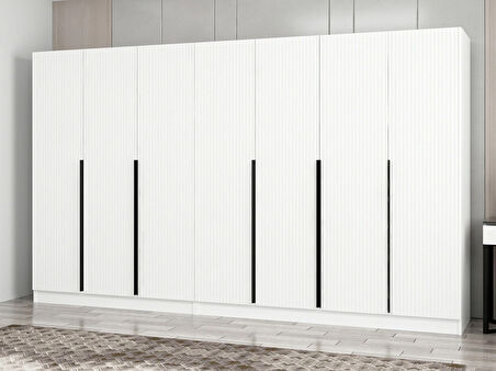 Kale Plus 7 Mebran Kapaklı 4Ç Dolap Beyaz Mebran 210CM