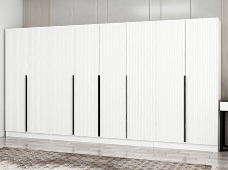 Kale Plus 8 Mebran Kapaklı 2Ç Dolap Beyaz Mebran 210CM