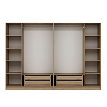 Kale Plus 6 Kapaklı 4Ç Dolap Dore Plus Dore Füme Cam 210CM