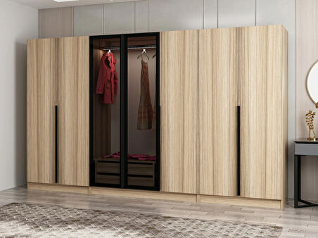 Kale Plus 7 Kapaklı 2Ç Dolap Dore Plus Dore Füme Cam 210CM