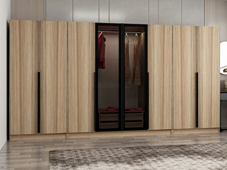 Kale Plus 8 Kapaklı 2Ç Dolap Dore Plus Dore Füme Cam 210CM