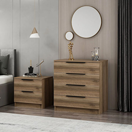 Minar Kale Plus Şifonyer 4 Çek-Dore