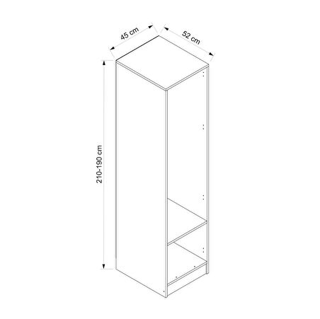 Kale 1'li Gövde Modül Askılıklı Beyaz 210