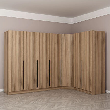 Kaleplus 7 Kapaklı 2 Çekmeceli Köşe Dolap Dore Dore Plus 210CM