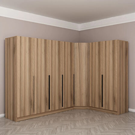 Kaleplus 7 Kapaklı 2 Çekmeceli Köşe Dolap Dore Dore Plus 210CM