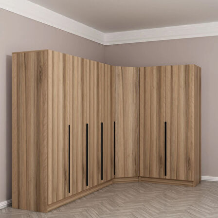 Kaleplus 7 Kapaklı 2 Çekmeceli Köşe Dolap Dore Dore Plus 210CM