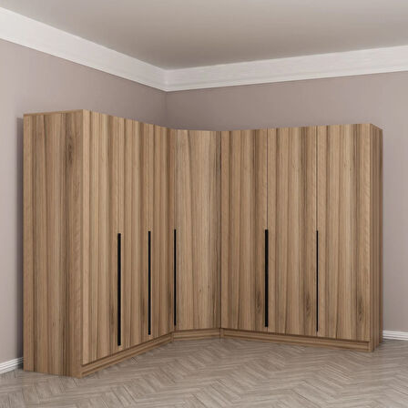 Kaleplus 7 Kapaklı 4 Çekmeceli Köşe Dolap Dore Dore Plus 210CM