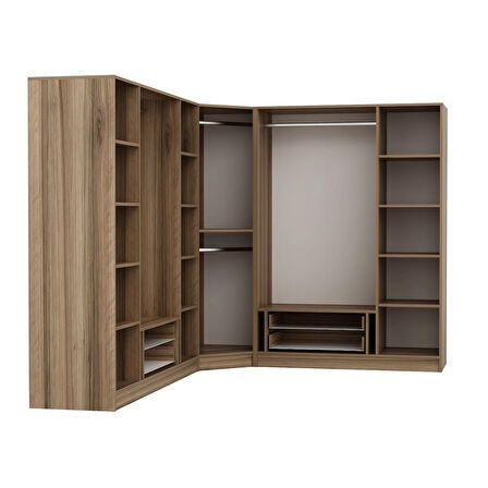 Kaleplus 8 Kapaklı 4 Çekmeceli Köşe Dolap Dore Dore Plus 210CM