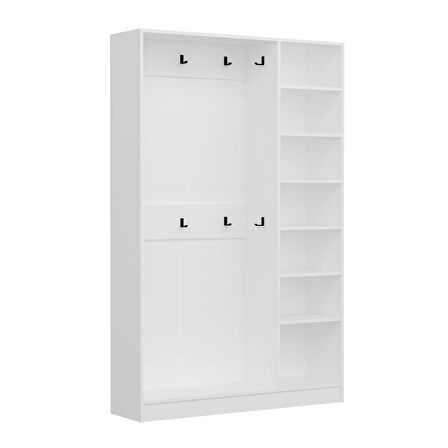 Minar Kale210 3 Kapaksız 1 Bölme Raf Portmanto Beyaz