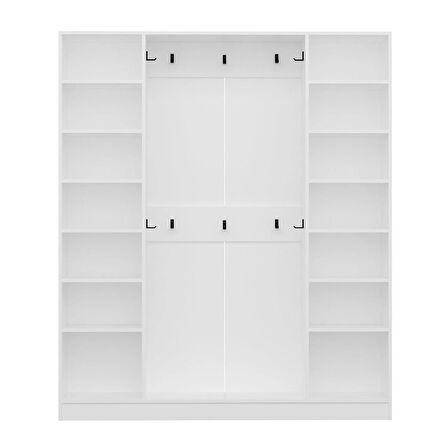 Minar Kale210 4 Kapaksız 2 Bölme Raf Portmanto Beyaz