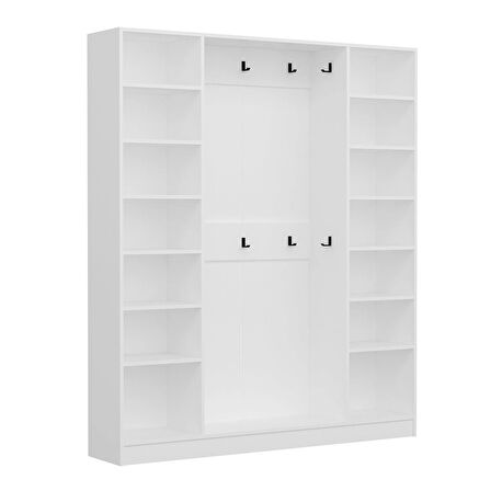 Minar Kale210 4 Kapaksız 2 Bölme Raf Portmanto Beyaz