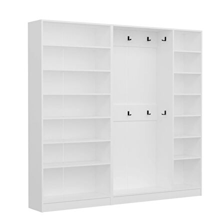 Minar Kale210 5 Kapaksız 3 Bölme Raf Portmanto Beyaz