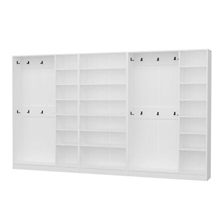 Minar Kale210 8 Kapaksız 4 Bölme Raf Portmanto Beyaz