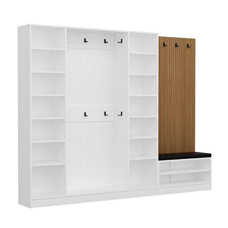 Kale Dekor Panel 2 Bölme Raf Portmanto+Ayk Mind Byz 4 Kapaksız