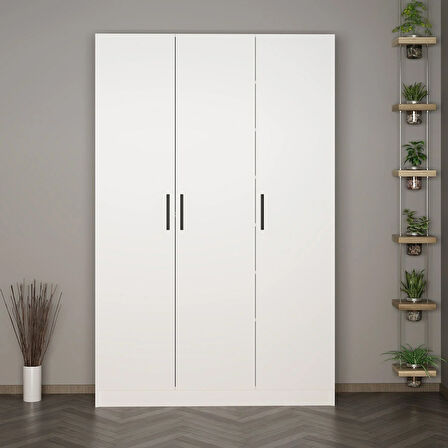 Minar Kale 210 Cm 3 Kapaklı 1B Raf Portmanto Beyaz