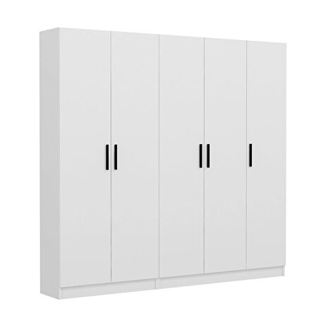 Minar Kale 210 Cm 5 Kapaklı 3B Raf Portmanto Beyaz