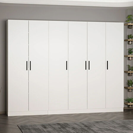 Minar Kale 210 Cm 6 Kapaklı 4B Raf Portmanto Beyaz