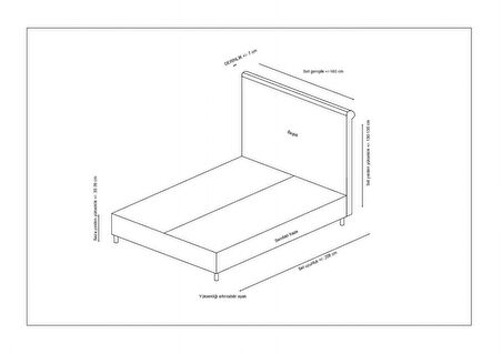 Sonata Baza+Başlık Antrasit 140x200