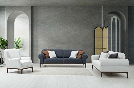 London 3+3+1 Koltuk Takımı(Antrasit+Ares Beyaz)