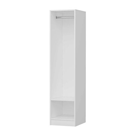 Minar Kale 1 Kapaklı Dolap Beyaz - Eskitme Beyaz 190CM