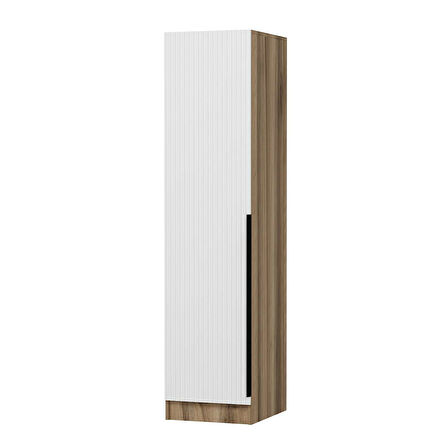 Minar Kale 1 Kapaklı Dolap Dore - Beyaz Çizgili Mebran 190CM