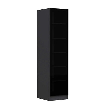 Minar Kale 1 Kapaklı Raflı Dolap Antrasit - Füme Cam 210CM