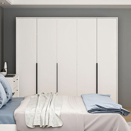 Lara 5 Kapaklı Dolap - Beyaz