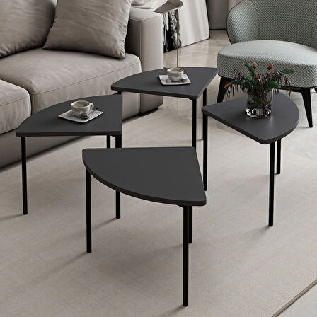 Emma Zigonlu Orta Sehpa - Antrasit/Antrasit