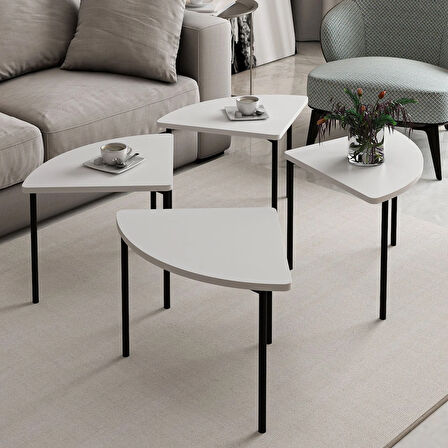 Emma Zigonlu Orta Sehpa - Beyaz/Beyaz