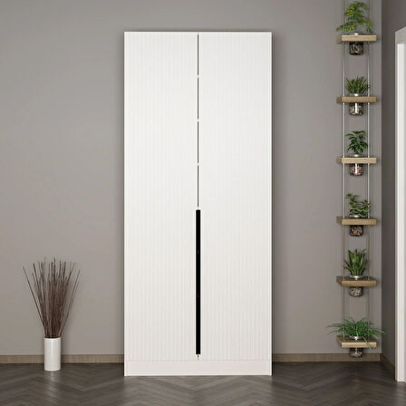 Minar Kale 210 Cm 2 Kapaklı 2B Raf Portmanto Byz Mbr Çizgili Byz