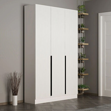 Minar Kale 210 Cm 3 Kapaklı 1B Raf Portmanto Byz Mbr Çizgili Byz