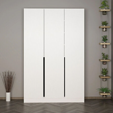 Minar Kale 210 Cm 3 Kapaklı 1B Raf Portmanto Byz Mbr Çizgili Byz