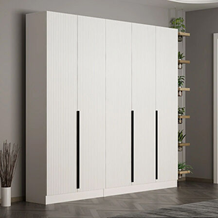 Minar Kale 210 Cm 5 Kapaklı 3B Raf Portmanto Byz Mbr Çizgili Byz