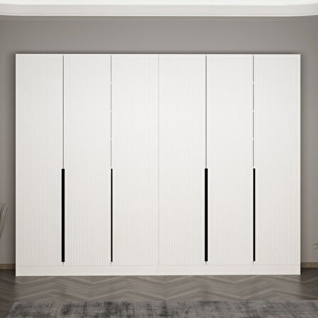 Minar Kale 210 Cm 6 Kapaklı 2B Raf Portmanto Byz Mbr Çizgili Byz