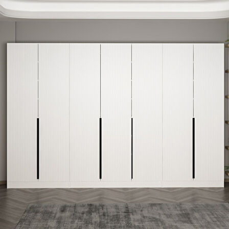 Minar Kale 210 Cm 7 Kapaklı 5B Raf Portmanto Byz Mbr Çizgili Byz