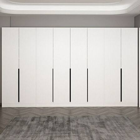 Minar Kale 210 Cm 8 Kapaklı 6B Raf Portmanto Byz Mbr Çizgili Byz