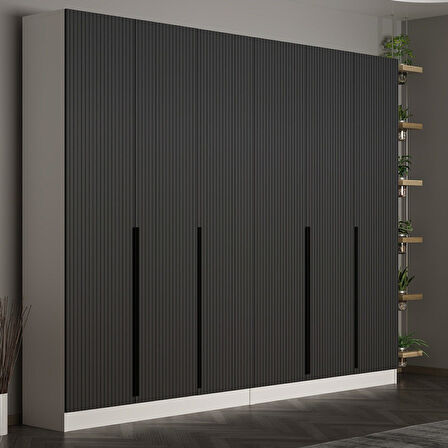 Minar Kale 210 Cm 6 Kapaklı 2B Raf Portmanto Byz Mbr Çizgili Ant