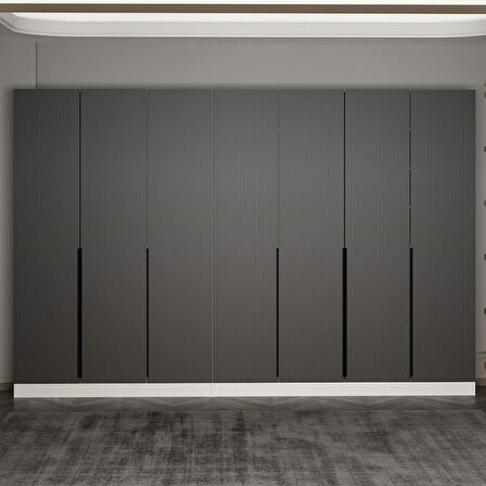 Minar Kale 210 Cm 7 Kapaklı 3B Raf Portmanto Byz Mbr Çizgili Ant