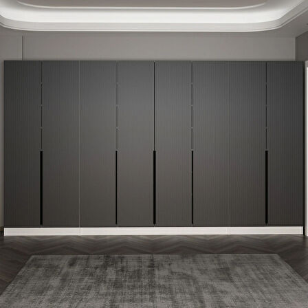 Minar Kale 210 Cm 8 Kapaklı 6B Raf Portmanto Byz Mbr Çizgili Ant