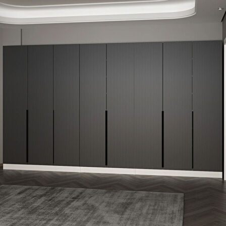 Minar Kale 210 Cm 8 Kapaklı 4B Raf Portmanto Byz Mbr Çizgili Ant