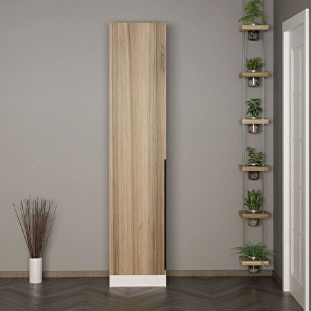 Minar Kale 210 Cm 1 Kapaklı 1B Raf Portmanto Beyaz Dore Plus