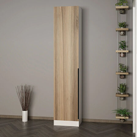 Minar Kale 210 Cm 1 Kapaklı 1B Raf Portmanto Beyaz Dore Plus