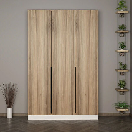 Minar Kale 210 Cm 3 Kapaklı 1B Raf Portmanto Beyaz Dore Plus